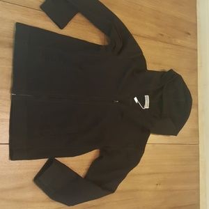 Black 100% Cashmere Full Zip Up Hoodie Small
